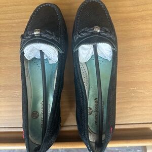 Marc Joseph Leather Slip On Loafers Women 8.5 Navy Comfort Golf Casual Shoes